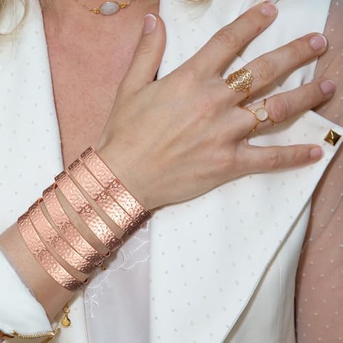 6 Pcs Adjustable Copper Bracelets Copper Jewelry Vintage Copper Bracelets for Men Women Handmade Copper Cuff Bracelet for Health Jewelry Gifts