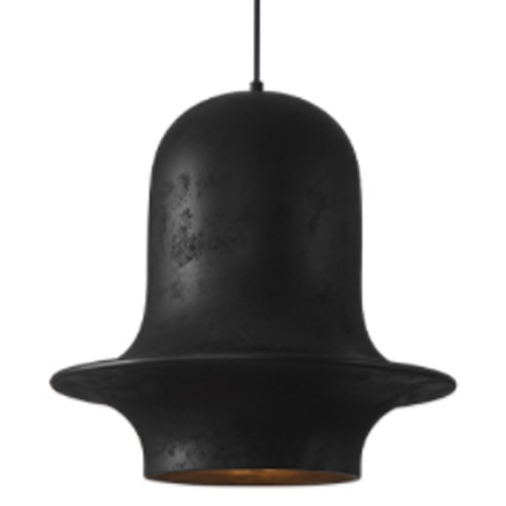 Lampe suspendue wabi-sabi en résine noire E27 pour salle à manger