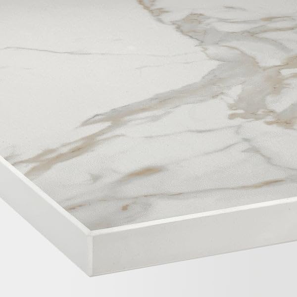 ProTuning MÖCKLARP Piano di lavoro su misura, porcellana ad alta pressione effetto marmo bianco opaco/1 m²x2.0 cm