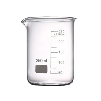 Glass Beaker 250ml High Borosilicate Glass Heat-Resistant for Lab School Factory