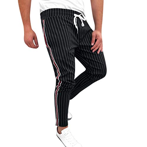 SDGR Sweatpants décontractés Hommes Pantalons Pantalons à Longues Rayures Joggers Pantalons raclette Patchwork Pantalons pour Hommes Pantalons pour Hommes Pantalon Homme Noir Et Blanc
