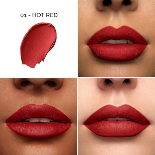 Image of Colors Queen Color It All Non Transfer Lip Crayon Lipstick with Sharpener | Matte Finish, Long Lasting | Smudge Proof & Kiss Proof Crayon Lipstick for Women (01 - Hot Red, 3.5g)
