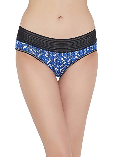 Image of Clovia Women's Cotton Mid Waist Printed Hipster Panty with Lace Waist