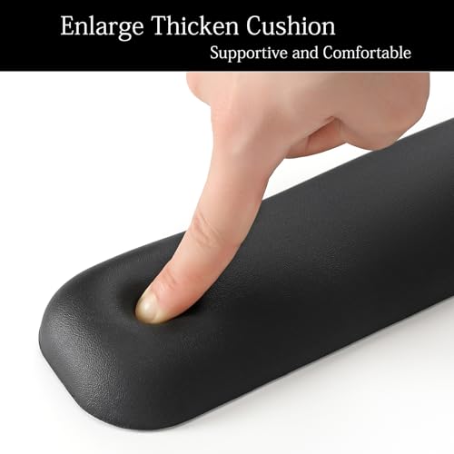 Image of UnivoColors Design-Medium Wave Keyboard Wrist Rest of Medium, Artificial Sheepskin+Memory Foam+Ergonomic+Anti-Slip Gel, Resilience Support During Work and Gaming,Keyboard Accessory,Navy