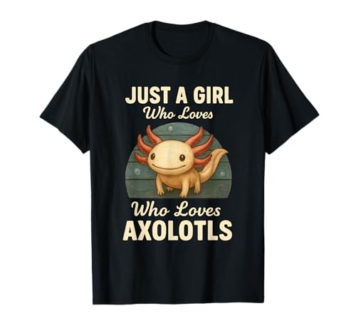 Just a Girl Who Loves Axolotls Cute Retro Amphibian Lover Maglietta