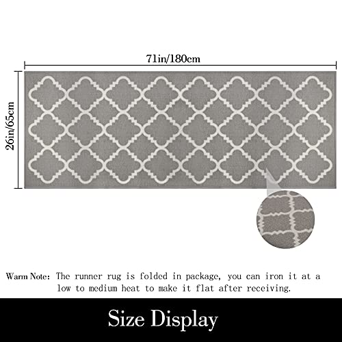 Homcomoda Runner Rug For Hallways 26"X71" Area Rug Runner Non Skid Washable Runner Floor Mat Non Shedding For Entryway Indoor Kitchen Floor Bedroom Laundry Room #TOP1
