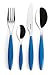 Guzzini Set 24 Posate Feeling, Blu Mediterraneo, 15.8 x 7.5 x h25.5 cm