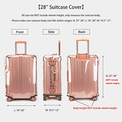Bluecosto 28" Universal Clear Pvc Luggage Cover Protector Suitcase Covers - H: 25"-28"; L: 18"-20"; W: 10.5"-12" #TOP1