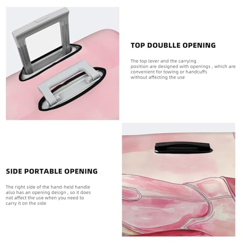 Cow Girl Boot In Pinkt Watercolor Elastic Travel Luggage Covers Dustproof Scratch-Resistant Suitcase Protector Fit 22-24 Inch3