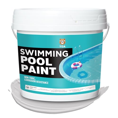 YOA Premium Swimming Pool Paint Light Gray, 1 Gallon- Waterproof & UV-Resistant Coating for Concrete, Plaster & Fiberglass Pools, Anti-Slip & Fade-Proof Finish for Indoor & Outdoor Water Features
