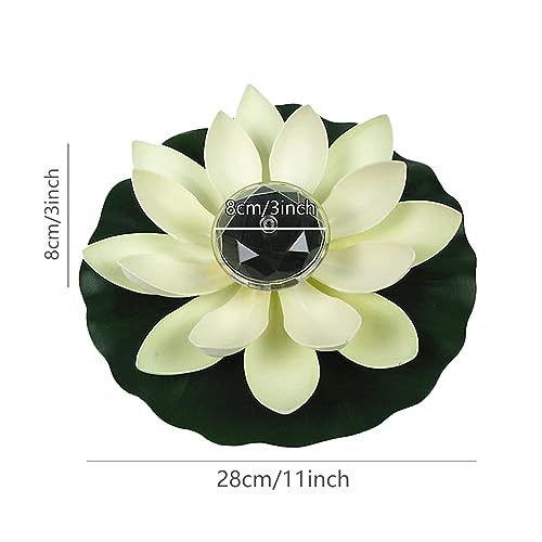 Luz solar de flor de loto para decorar estanques de jardín y patios 6