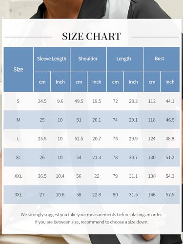 Hardaddy Camisa masculina com gola de acampamento retrô vintage boliche com bolso casual manga curta