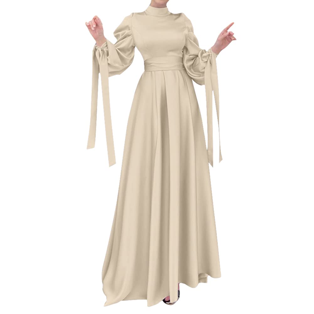 OBEEII Muslim Dress for Women Loose Full Cover Long Abaya Satin Dress Kaftan Abayas Islamic Robe S-XXL - Review, Price and Buying Guide