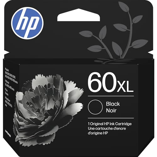 HP 60XL Black High-Yield Ink Cartridge | Works with DeskJet D1660, D2500, D2600, D5560, F2400, F4200, F4400, F4580, Envy 100, OfficeJet 4500, J4680, 4500, PhotoSmart C4600, C4700, D110a | CC641WN - image 1
