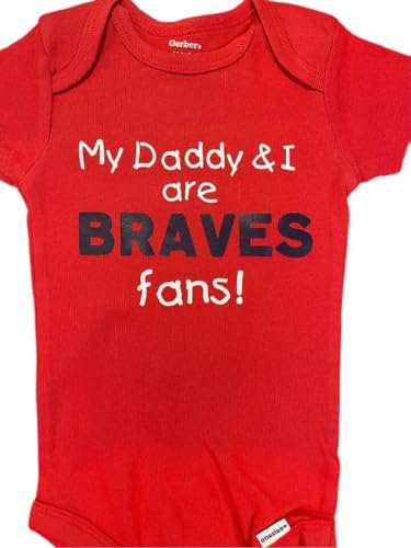 Little Braves fan baby onesie ® infant one piece bodysuit baseball shower gift clothes clothing