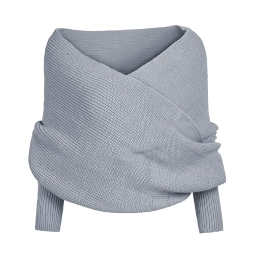 Écharpe tricotée au crochet anti-courants d'air avec manches et foulard femme