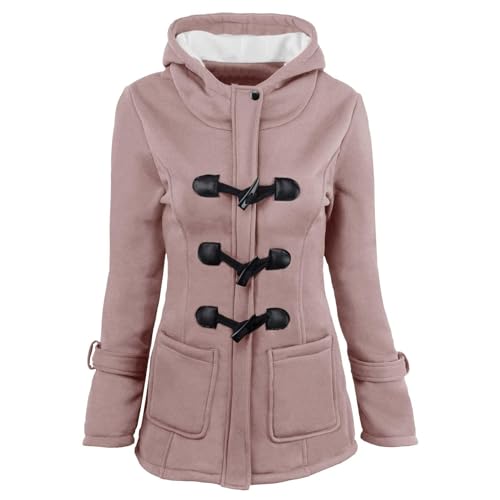Manteau hiver femme boucle de corne mi-long pour stopper le froid avec style