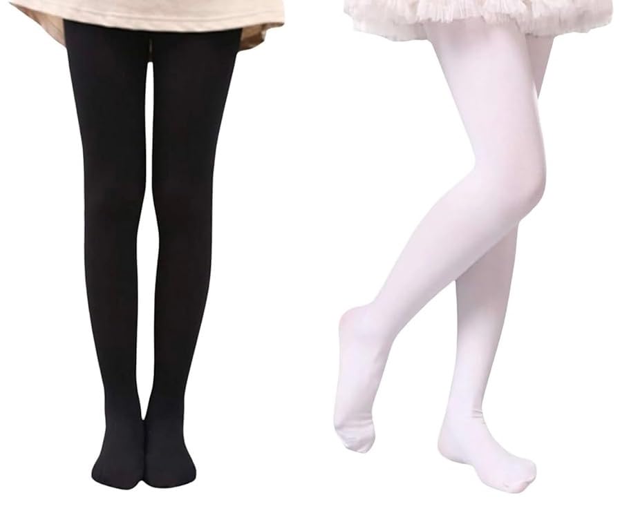 Girls Nylon Stretchable Footed Stockings Pantyhose Ballet Dance School Tights Pack of 2-image-24