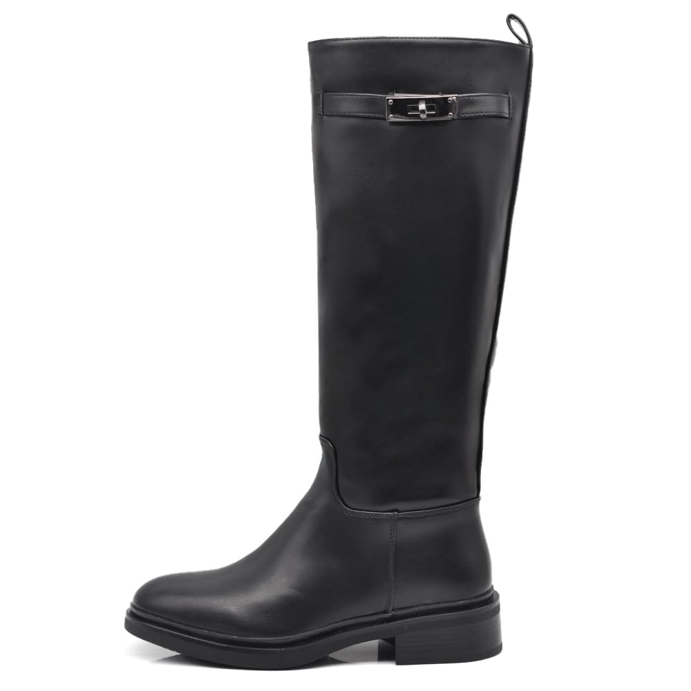 IF Fashion Scarpe da Donna Stivali Alti Con Fibbia Cinghia Tacco Medio XG107