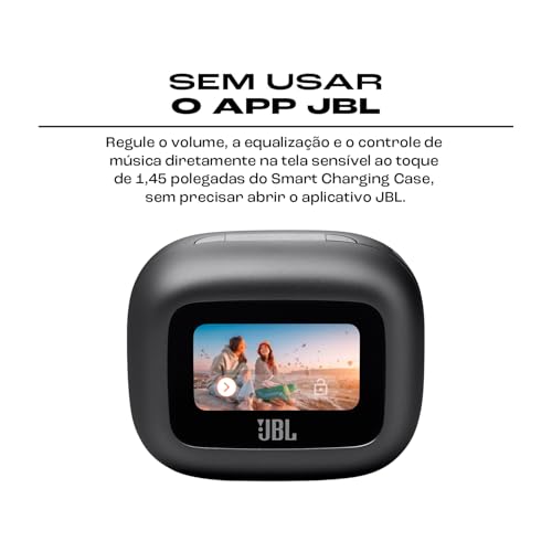JBL, Fone de Ouvido Bluetooth, Live Buds 3, Intra Auricular, Sem Fio, Com Tela de 1.45", Cancelamento de Ruído, Resistente À Água e Poeira - Preto — foto 6 de 7
