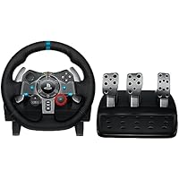 Logitech G G29 Driving Force Racing Wheel and Floor Pedals, Real Force Feedback, Stainless Steel Paddle Shifters, Steering Wheel Cover for PS5, PS4, PC, Mac - Black