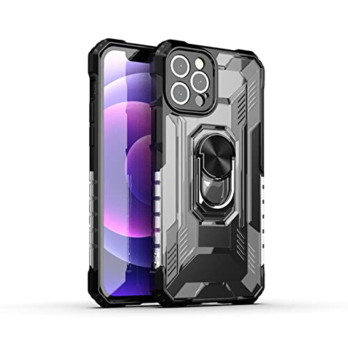 Coque antichoc robuste iPhone 13 Pro Max anneau métal anti-chute support noir