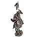 Veronese Design 14 3/4 Inch Medieval Times Crusades Templar Knight on Horse Holding Flag Antique Bronze Color