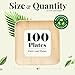 Koala love Palm Leaf Plates Bamboo Plates Disposable Square 8 inch 100 Bulk Party Pack Elegant Sturdy Design Better Than Paper and Plastic (KoalaLove-PLP-8IN-100-Plates) 5