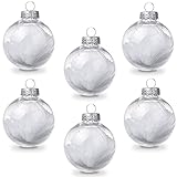 AMS 2.36''/24ct Clear Christmas Ball Pendant Shatterproof Plastic Balls Ornaments Decorative Xmas Ba