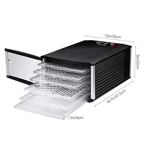 Sancusto Food Dehydrator Machine Digital Fruit Dryer, 6 Layers 10L Large 30-70°C Temperature Control, Max 40H Timer, Electric Food Dryer Machine for Food Fruit Vegetables Meats Chili, BPA-Free, 630W