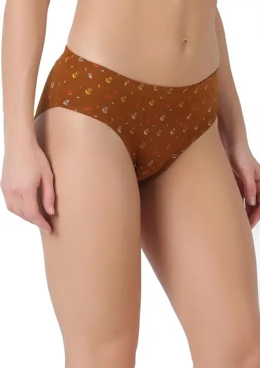 Image of INNERO Printed Panties for Women Pack of 4 Soft Cotton | Comfortable Fit | Stylish & Breathable (Colours May Vary)