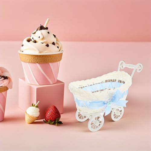 Paniers de rangement bleu pour bonbons et accessoires de shower bébé
