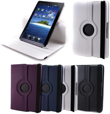 GMYLE (TM) White 360 degrees Rotating Swivel Magnetic Wake Up Sleep Function Smart Leather Flip Folio Stand Cover Case Pouch for Samsung Galaxy Tab 10.1 P7510 Tab 2 P5100