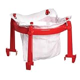 KitchenCraft Home Made Jam Strainer/Jelly Bag and Stand with Recipe in Gift Box, Plastic/Polyester, 2 Pieces, White/Red