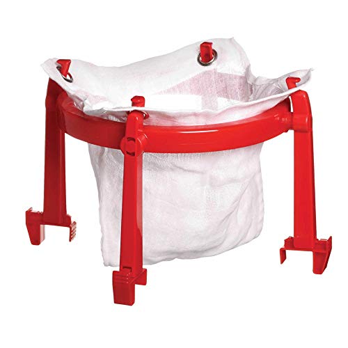 KitchenCraft Home Made Jam Strainer/Jelly Bag and Stand with Recipe in Gift Box, Plastic/Polyester, 2 Pieces, White/Red