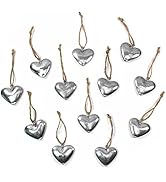 Marzoon 12x Zink Herz Anhänger ca. 3,5cm, Metallherzen zum Hängen in Silber