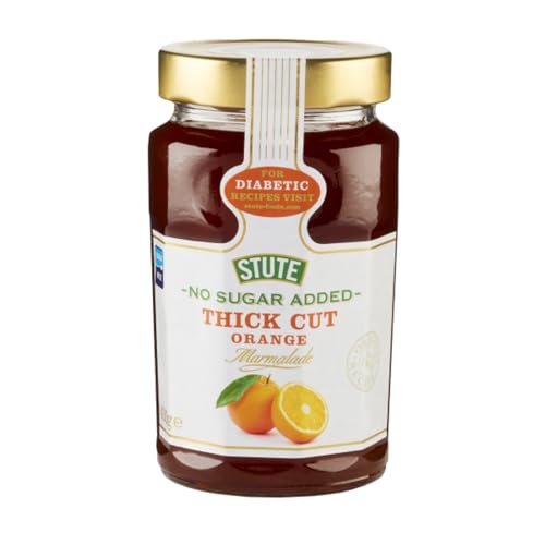 Image of Stute Thick Cut Orange Marmalade 430g, No Sugar Added, 90% Less Sugar & 30% Less Calories, Diabetic Friendly, Imported from UK
