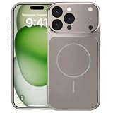 SLuB iPhone 16 Pro Max 用 ケース【for iphone17ProMaxへ変身ケース レンズエリア拡大！】Magsafe対応 カメラ全面保護カバー 米軍MIL規格 耐衝撃 カメラコントロールカバー付き マグネット搭載 マットガラス 滑り止め 指紋防止 軽量 薄型 ストラップホール付 グレー