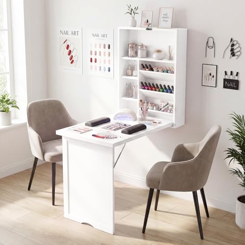 CasartUS Casart Multi-Function Computer Desk, Wall Mounted Fold Out Table