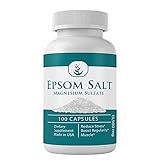 Magnesium Sulfate (Epsom Salt) 100 Capsules, 13500 mg Serving (20 Capsules/Serving), Relieve Occasional Constipation, Improve Sleep, Detoxify The Body, All-Natural*