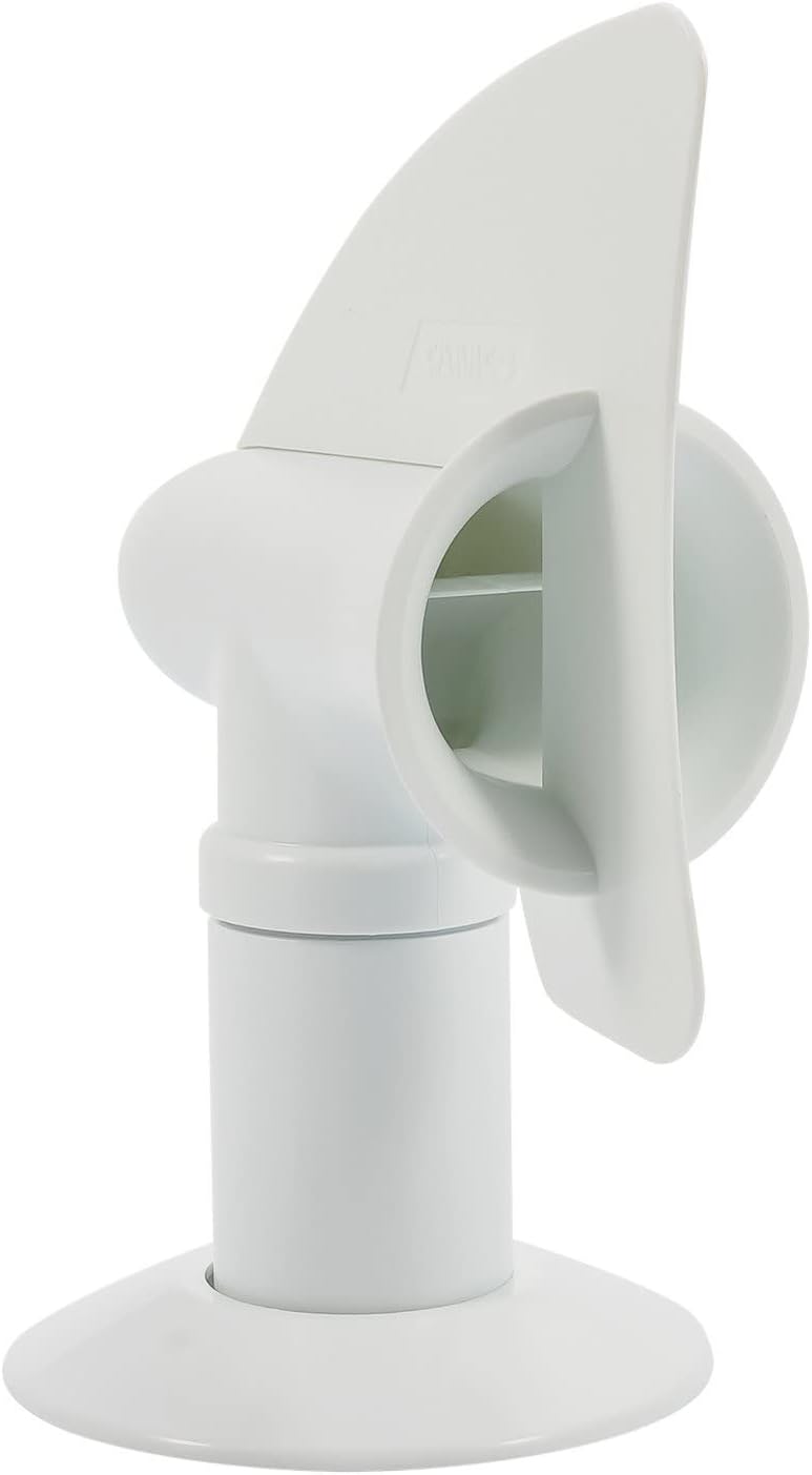 Camco Cyclone Rotating Sewer Plumbing Vent - Rids Odors from Your RV Holding Tank, Rotes 360 Degrees to Pull Odors Up and Away - White (40595)