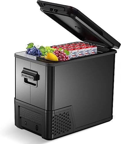 Image of 12V Car Refrigerator, Portable Refrigerator Freezer 42QT /39L, Electric Fridge Cooler with Dual Fridge Freezer Zone, 12 /24V, Car Fridge for Truck RV