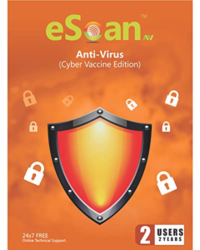 eScan Anti-Virus (Cyber Vaccine Edition) 2 User | 2 Year | PC |Activation Code by email [PC Online code]