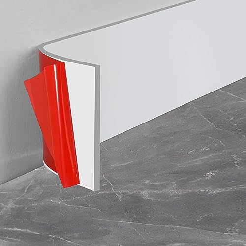 DN-Products Deluxe & Thicker Flexible Baseboard molding Trim, 4 Inch x 20 Feet Rubber Peel and Stick Baseboard Trim, Self-Adhesive Vinyl Wall Base Cove Base Wall Trim(White)