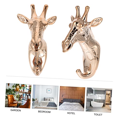 Modèle tête animal en résine dorée décoration murale - 7