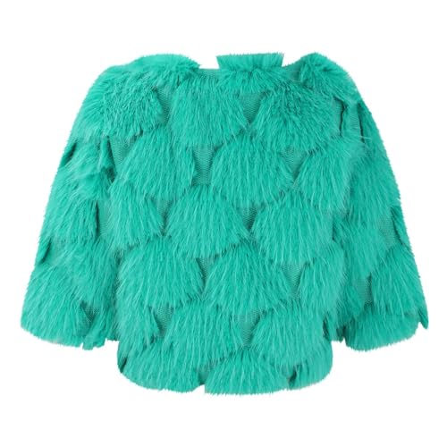 Faux F𝐮r Winter Coats for Kids Girls Fleece Lined Trendy Shaggy Jacket Toddler Casual Warm Comfortable Outerwears2