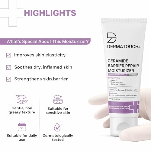 Image of DERMATOUCH Ceramide Barrier Repair Moisturizer | Deep Hydration & Barrier Support | Helps Reduce Moisture Loss | 100g