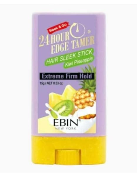 EBIN NEW YORK – 24HR Edge Tamer Hair Sleek Stick Kiwi Pineapple – Unisex – 15 g – Cera En Barra Tropical Para Fijación Precisa, Frizz Controlado Y Aroma Refrescante