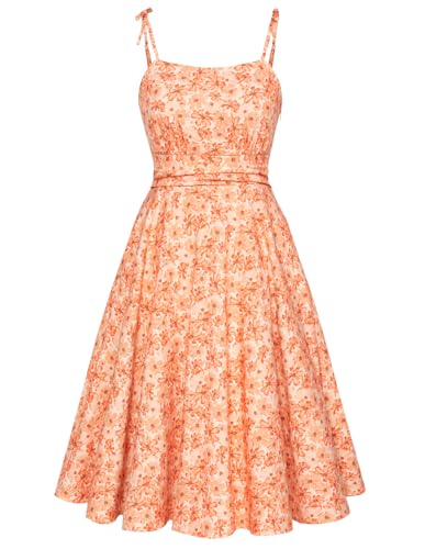 Image of Belle Poque Women's Spaghetti Strap Midi Vintage Tea Party Dress | Belle Poque Women's Spaghetti Strap Midi Vintage Tea Party Dress,A-line,Cocktail Dress,Graduation Homecoming Dress