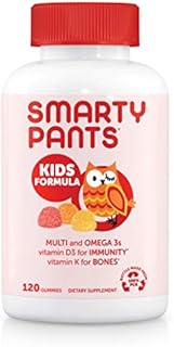 SmartyPants Kids Formula Daily Gummy Multivitamin: Vitamin C, D3, and Zinc for Immunity, Gluten Free, Omega 3 Fish Oil (DHA/EPA), Vitamin B6, B12, 120 Count (30 Day Supply)